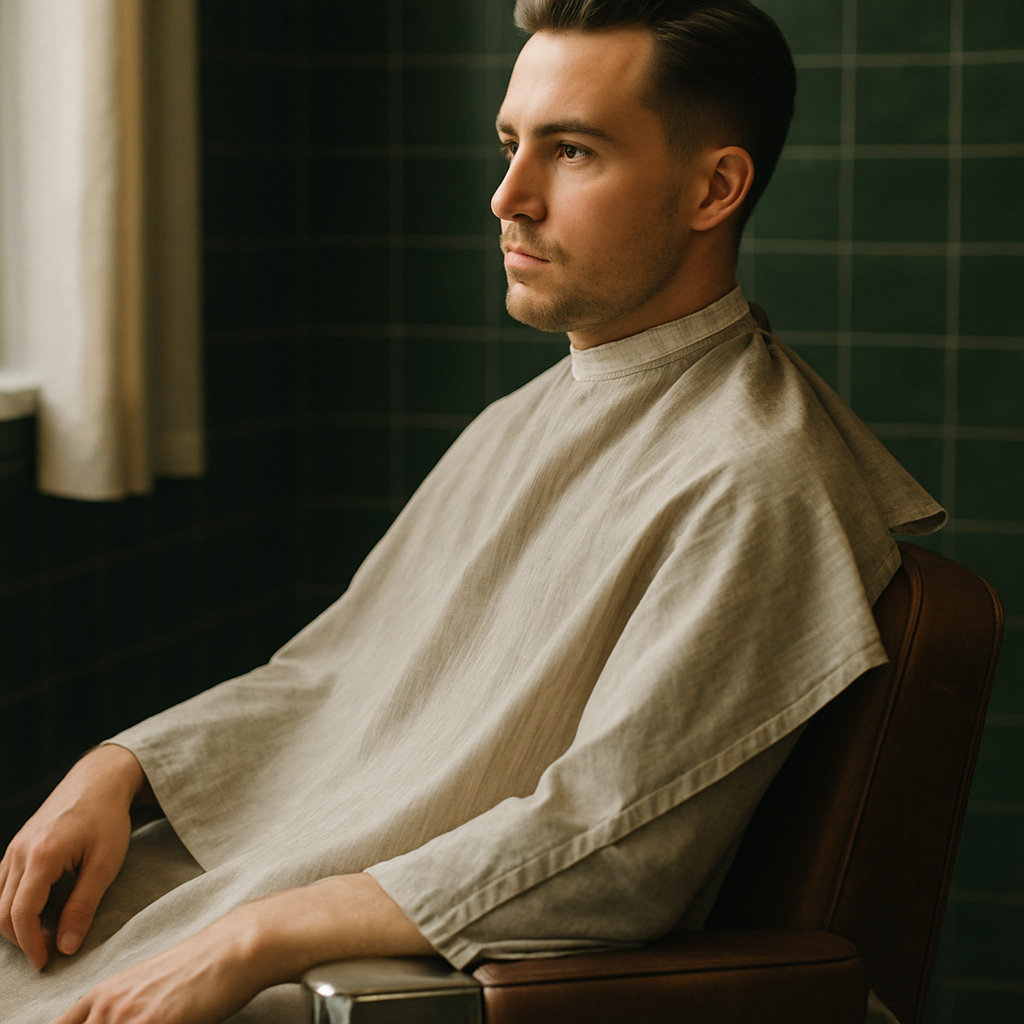 Customer in the barber chair receiving a precision cut